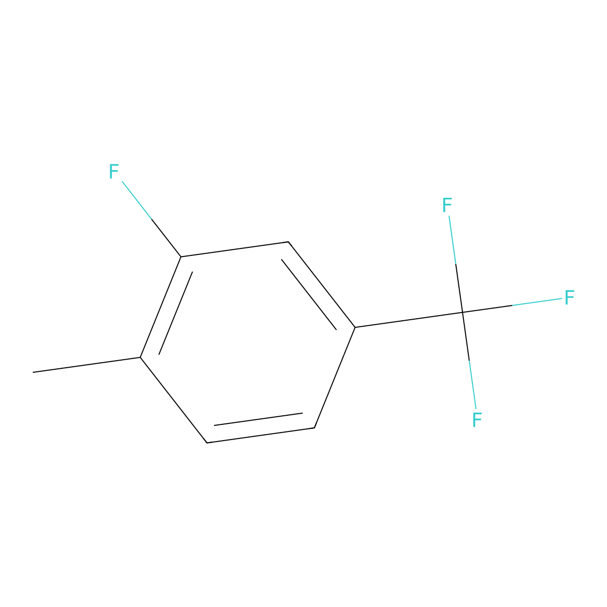 2-Fluoro-1-methyl-4-(trifluoromethyl)benzene molecular structure, CAS 1204296-09-2