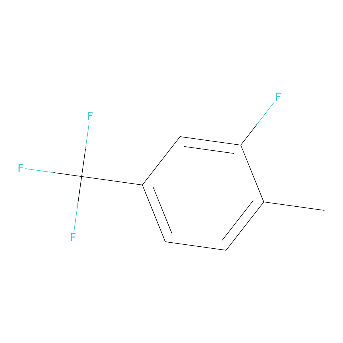 2-Fluoro-1-methyl-4-(trifluoromethyl)benzene molecular structure, CAS 1204296-09-2