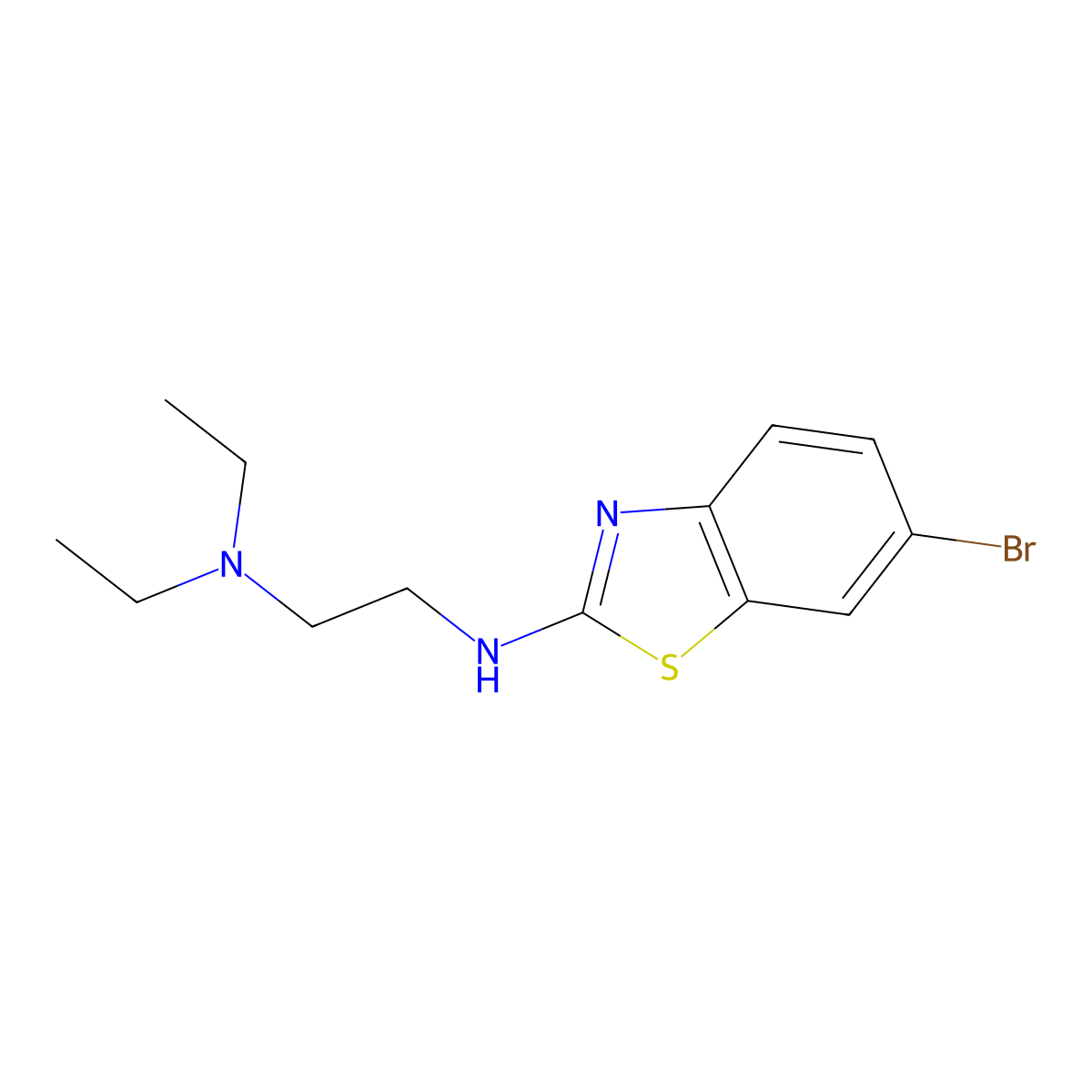 N1-(6-bromobenzo[d]thiazol-2-yl)-N2,N2-diethylethane-1,2-diamine molecular structure, CAS 1204296-18-3