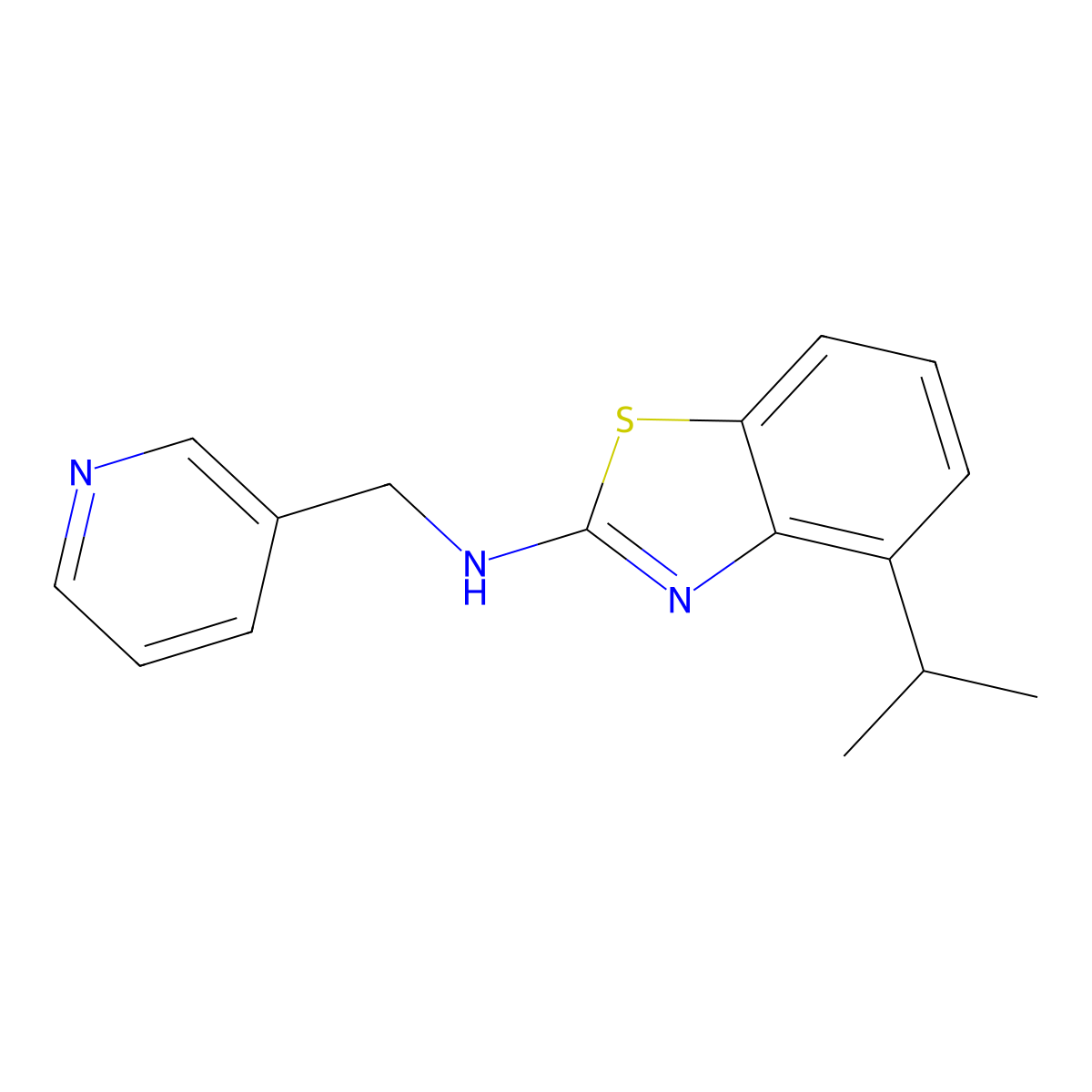 4-isopropyl-N-(pyridin-3-ylmethyl)-1,3-benzothiazol-2-amine molecular structure, CAS 1204296-26-3