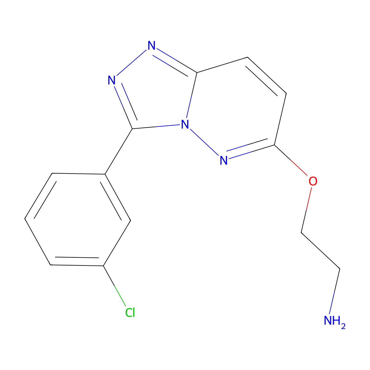 (2-{[3-(3-Chlorophenyl)[1,2,4]triazolo[4,3-b]pyridazin-6-yl]oxy}ethyl)amine molecular structure, CAS 1204296-29-6