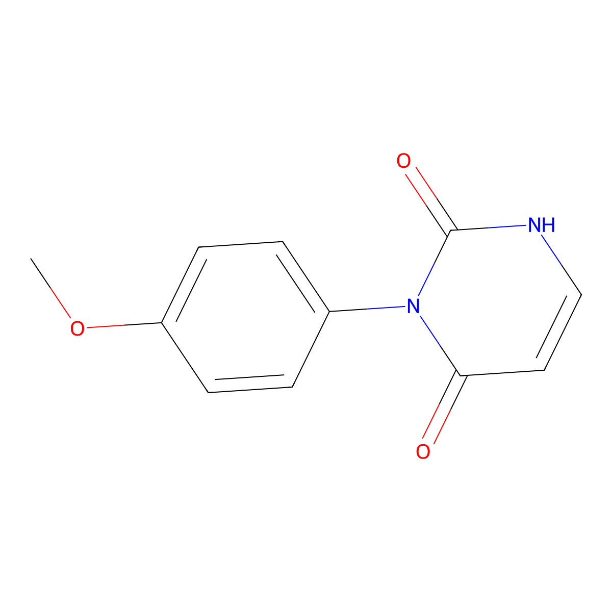3-(4-methoxyphenyl)pyrimidine-2,4(1H,3H)-dione molecular structure, CAS 1204296-36-5