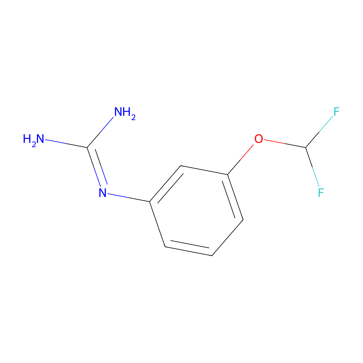 N-[3-(difluoromethoxy)phenyl]guanidine molecular structure, CAS 1204296-41-2