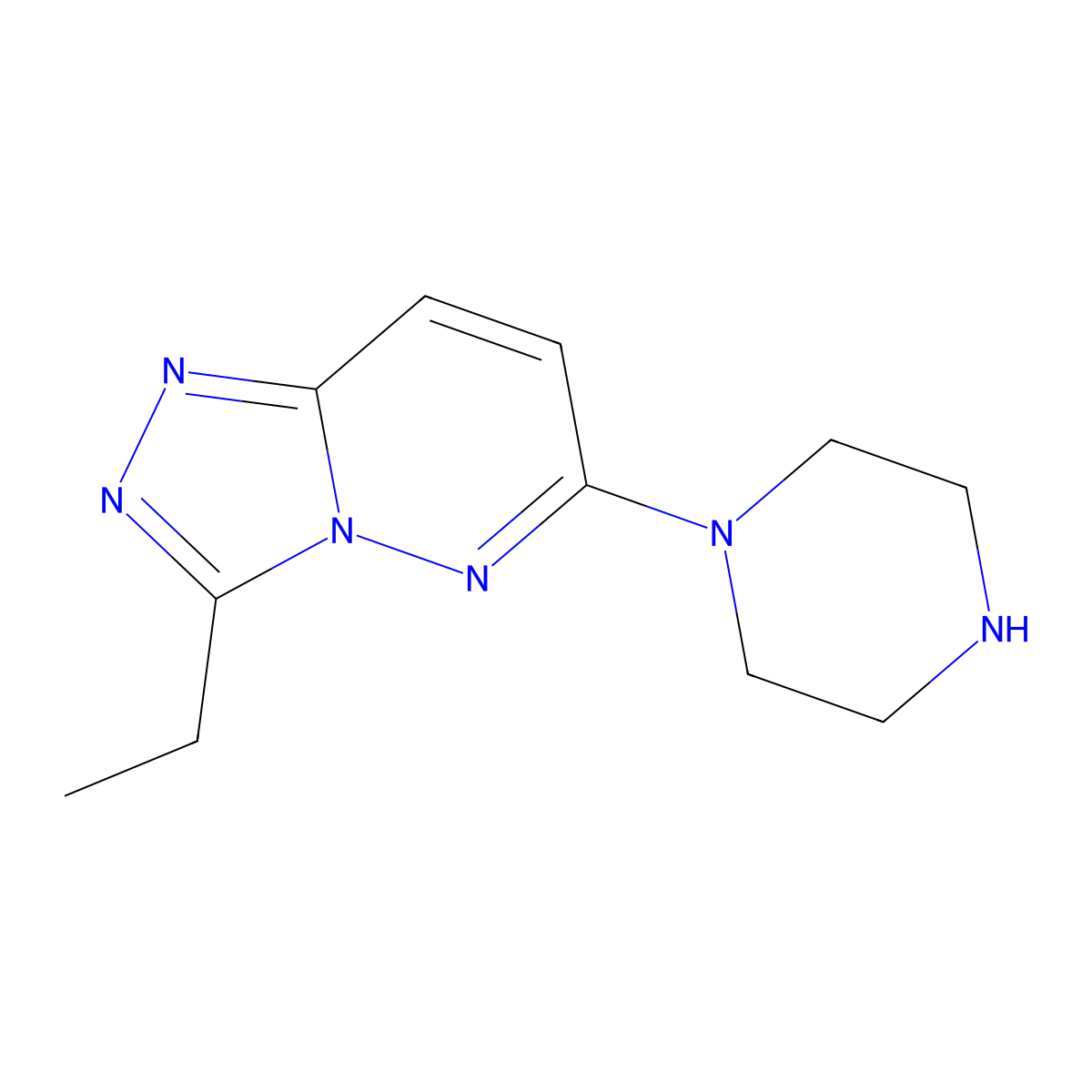 3-Ethyl-6-piperazin-1-yl[1,2,4]triazolo[4,3-b]pyridazine molecular structure, CAS 1204296-47-8