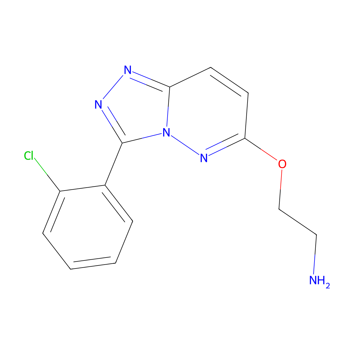 (2-{[3-(2-Chlorophenyl)[1,2,4]triazolo[4,3-b]pyridazin-6-yl]oxy}ethyl)amine molecular structure, CAS 1204296-49-0