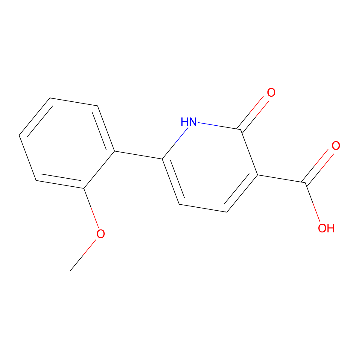 6-(2-Methoxyphenyl)-2-oxo-1,2-dihydropyridine-3-carboxylic acid molecular structure, CAS 1204296-71-8