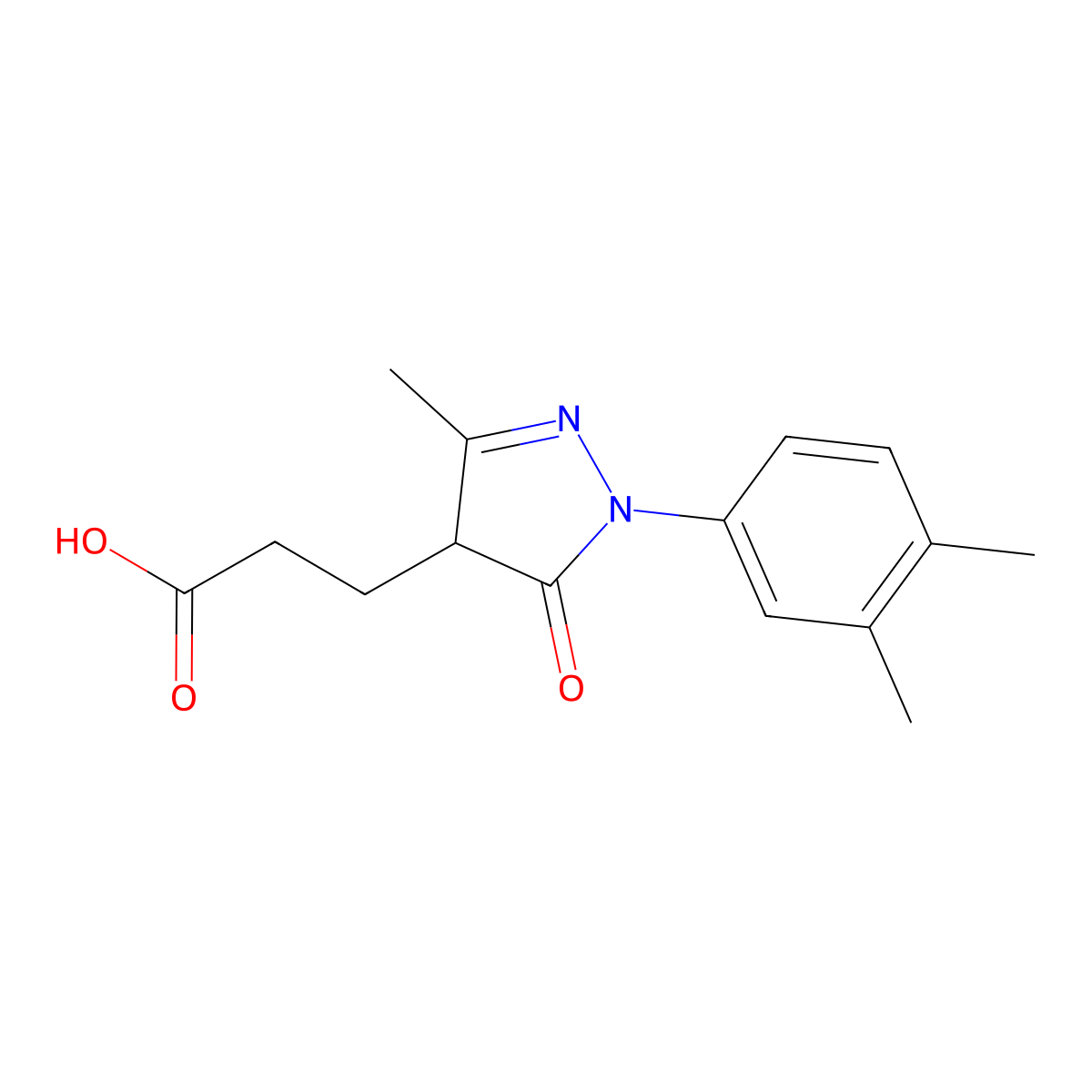 3-(1-(3,4-Dimethylphenyl)-3-methyl-5-oxo-4,5-dihydro-1H-pyrazol-4-yl)propanoic acid molecular structure, CAS 1204296-74-1