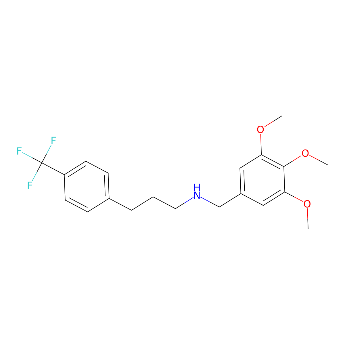 {3-[4-(Trifluoromethyl)phenyl]propyl}[(3,4,5-trimethoxyphenyl)methyl]amine molecular structure, CAS 1204296-75-2
