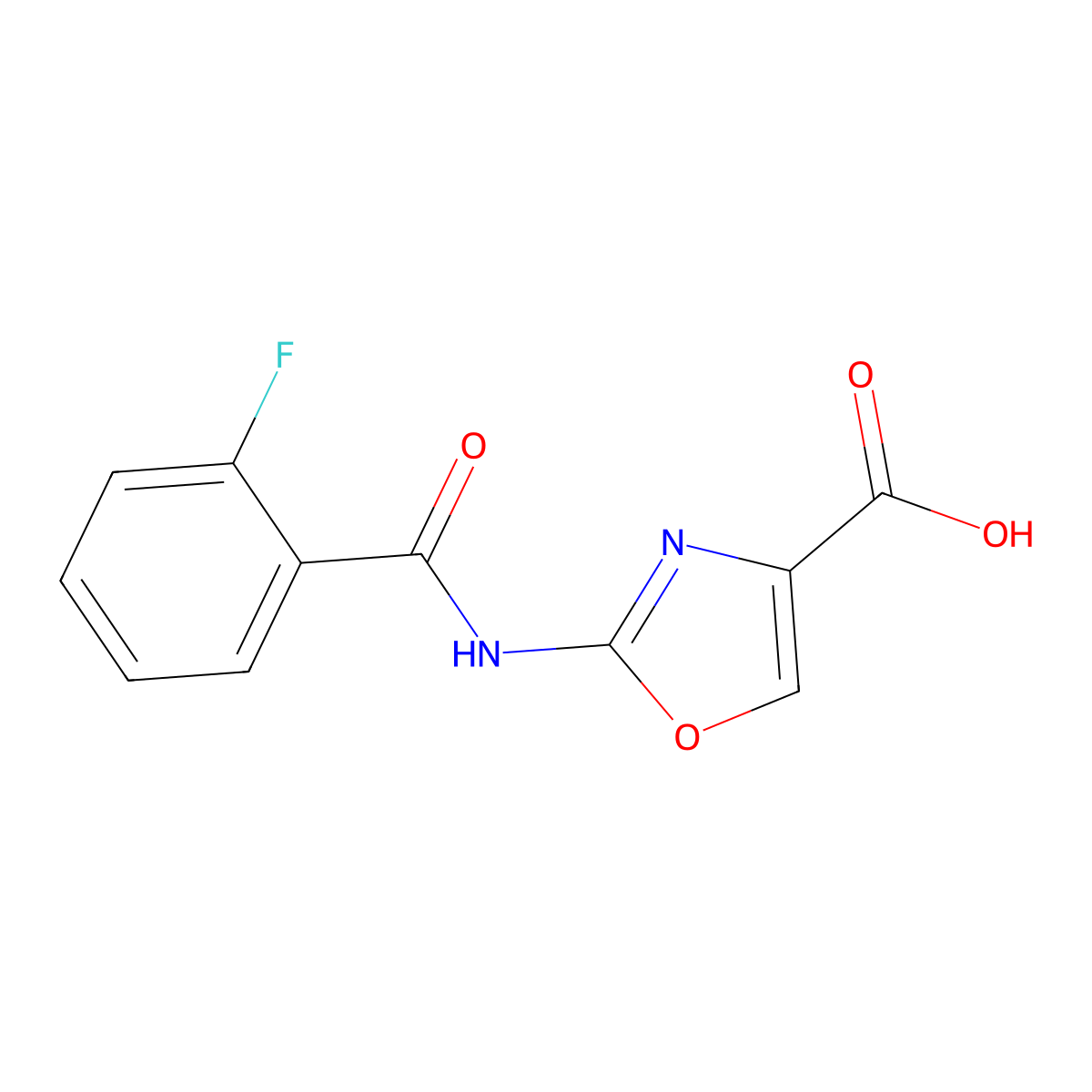 2-[(2-Fluorobenzoyl)amino]-1,3-oxazole-4-carboxylic acid molecular structure, CAS 1204296-77-4