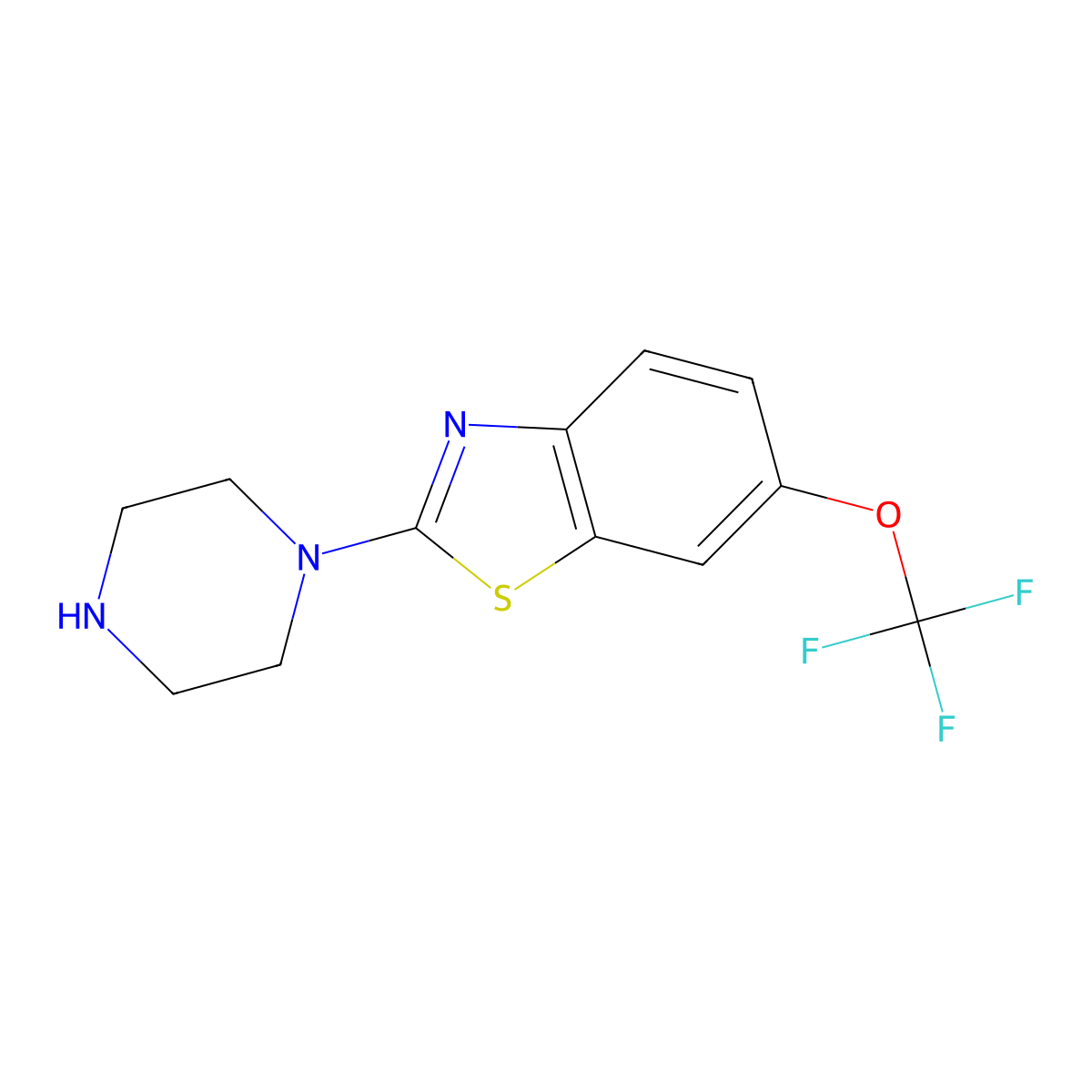 2-Piperazin-1-yl-6-(trifluoromethoxy)-1,3-benzothiazole molecular structure, CAS 1204296-79-6