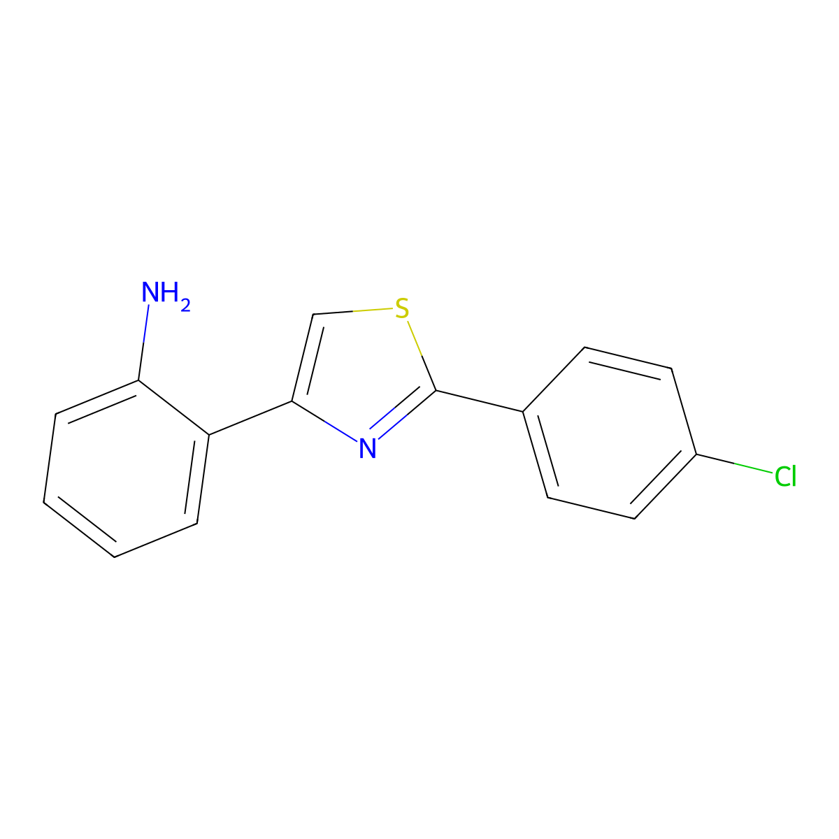 2-[2-(4-Chlorophenyl)-1,3-thiazol-4-yl]aniline molecular structure, CAS 1204296-82-1