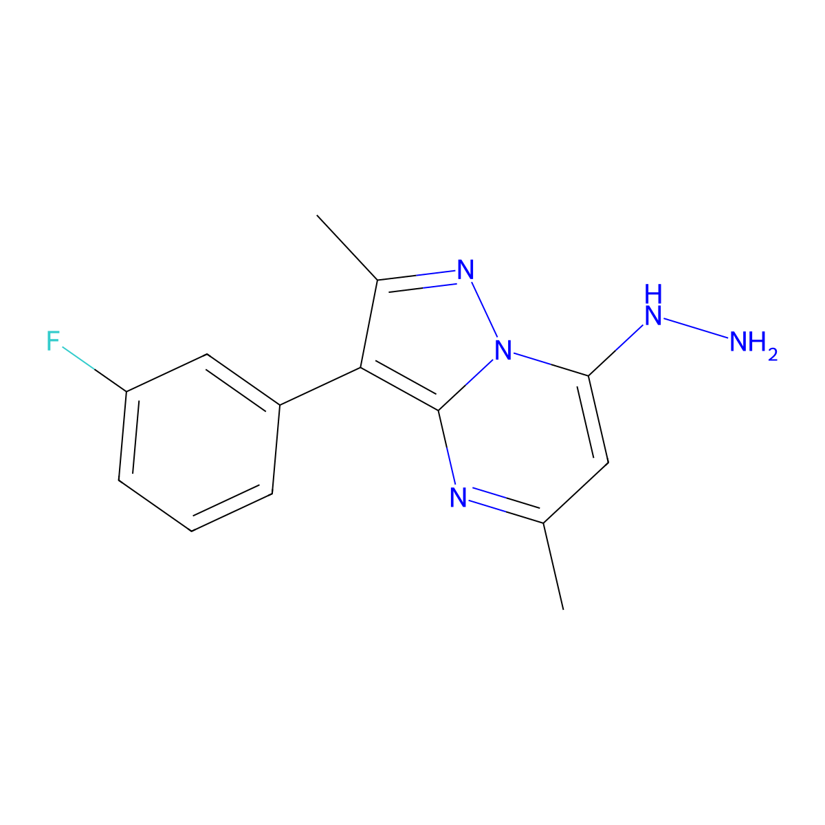 3-(3-Fluorophenyl)-7-hydrazino-2,5-dimethylpyrazolo[1,5-a]pyrimidine molecular structure, CAS 1204296-94-5