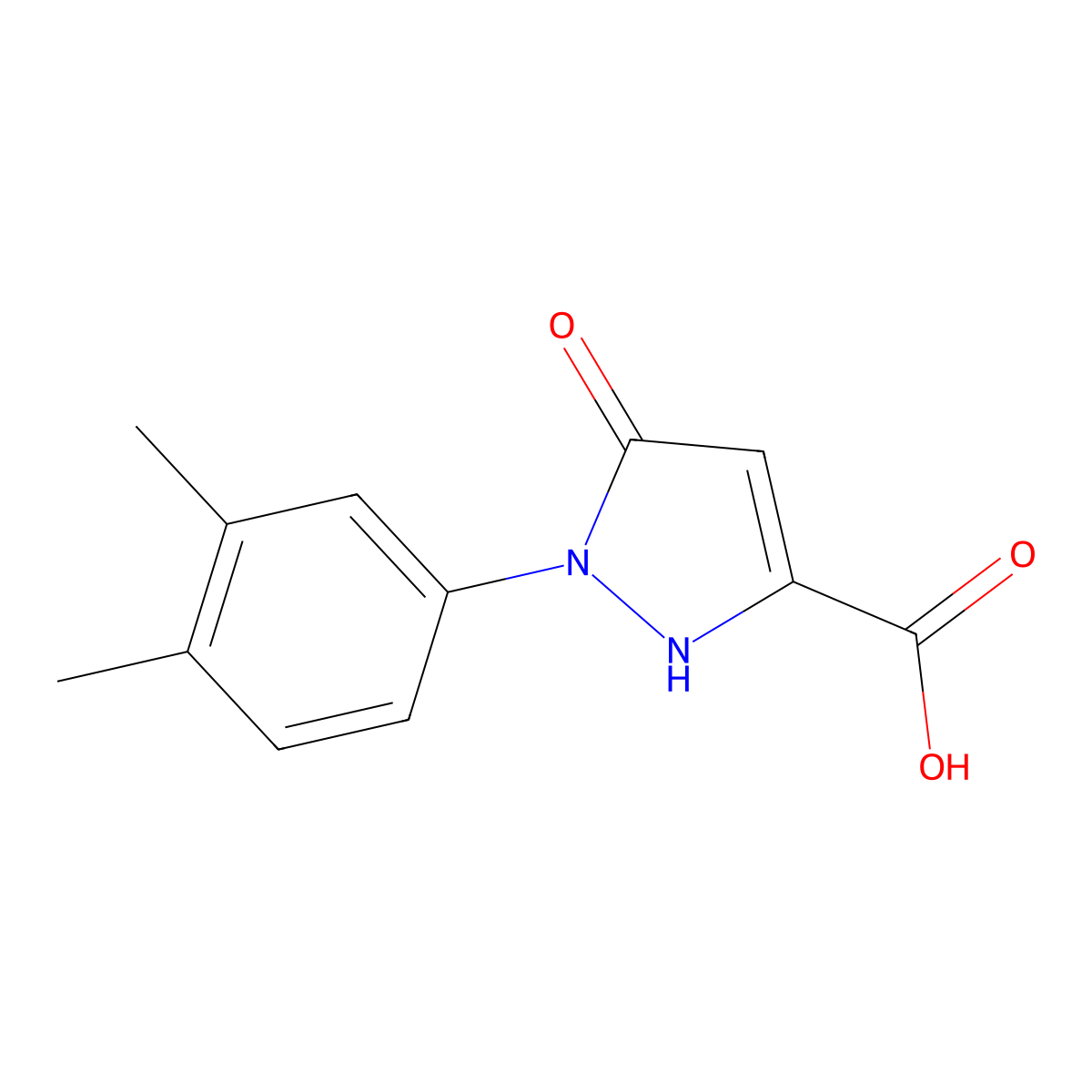 1-(3,4-dimethylphenyl)-5-oxo-2,5-dihydro-1H-pyrazole-3-carboxylic acid molecular structure, CAS 1204297-00-6