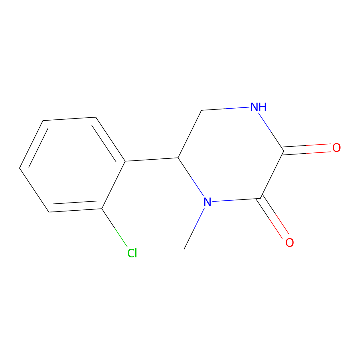 6-(2-Chlorophenyl)-1-methylpiperazine-2,3-dione molecular structure, CAS 1204297-09-5