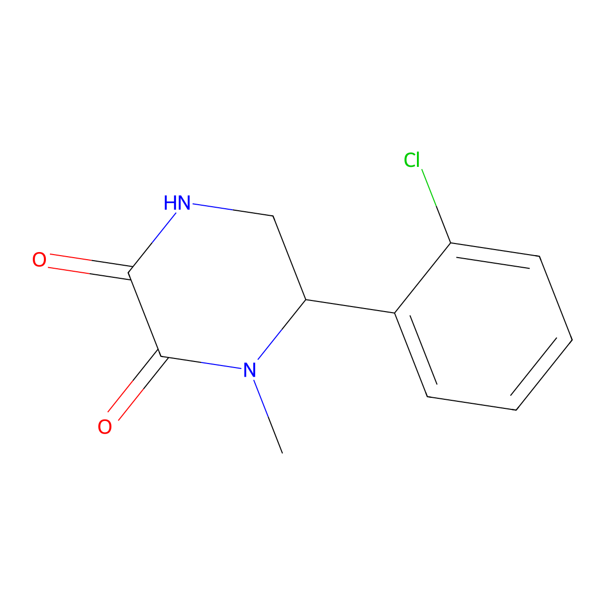 6-(2-Chlorophenyl)-1-methylpiperazine-2,3-dione molecular structure, CAS 1204297-09-5
