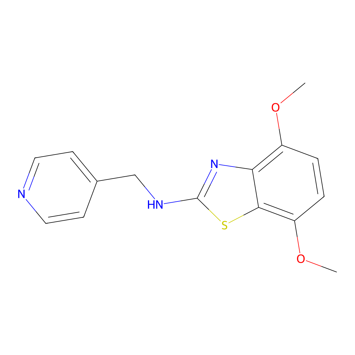 4,7-dimethoxy-N-(pyridin-4-ylmethyl)benzo[d]thiazol-2-amine molecular structure, CAS 1204297-16-4