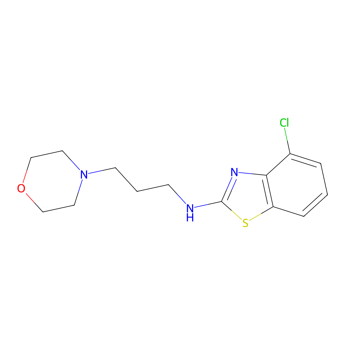 4-chloro-N-(3-morpholinopropyl)benzo[d]thiazol-2-amine molecular structure, CAS 1204297-18-6