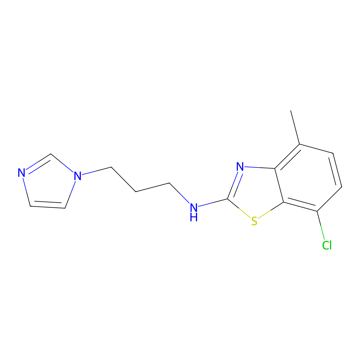 N-(3-(1H-imidazol-1-yl)propyl)-7-chloro-4-methylbenzo[d]thiazol-2-amine molecular structure, CAS 1204297-21-1