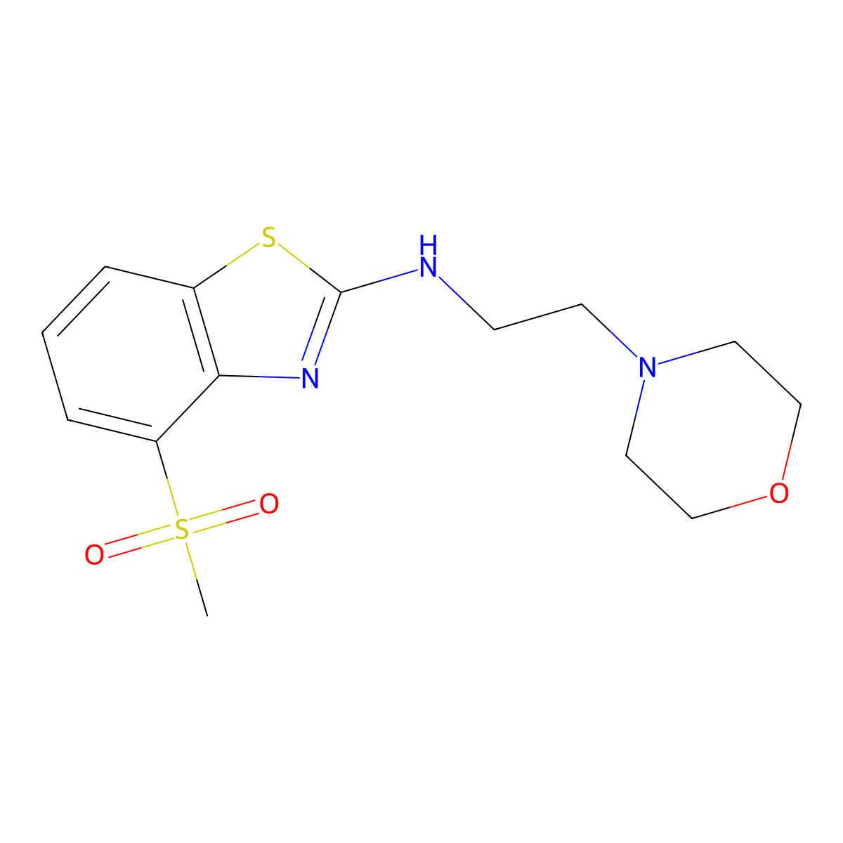 4-methanesulfonyl-N-[2-(morpholin-4-yl)ethyl]-1,3-benzothiazol-2-amine molecular structure, CAS 1204297-26-6