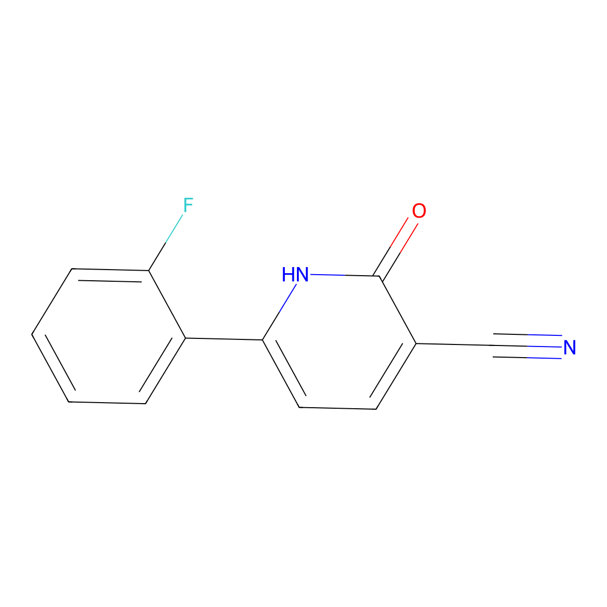 6-(2-Fluorophenyl)-2-oxo-1,2-dihydropyridine-3-carbonitrile molecular structure, CAS 1204297-30-2