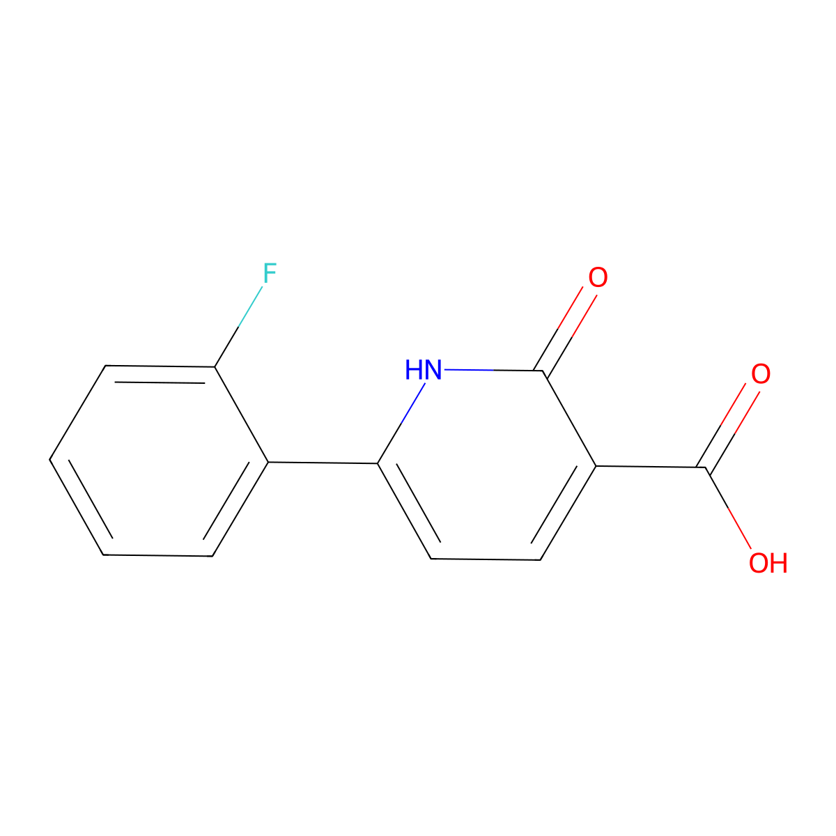 6-(2-Fluorophenyl)-2-oxo-1,2-dihydropyridine-3-carboxylic acid molecular structure, CAS 1204297-31-3