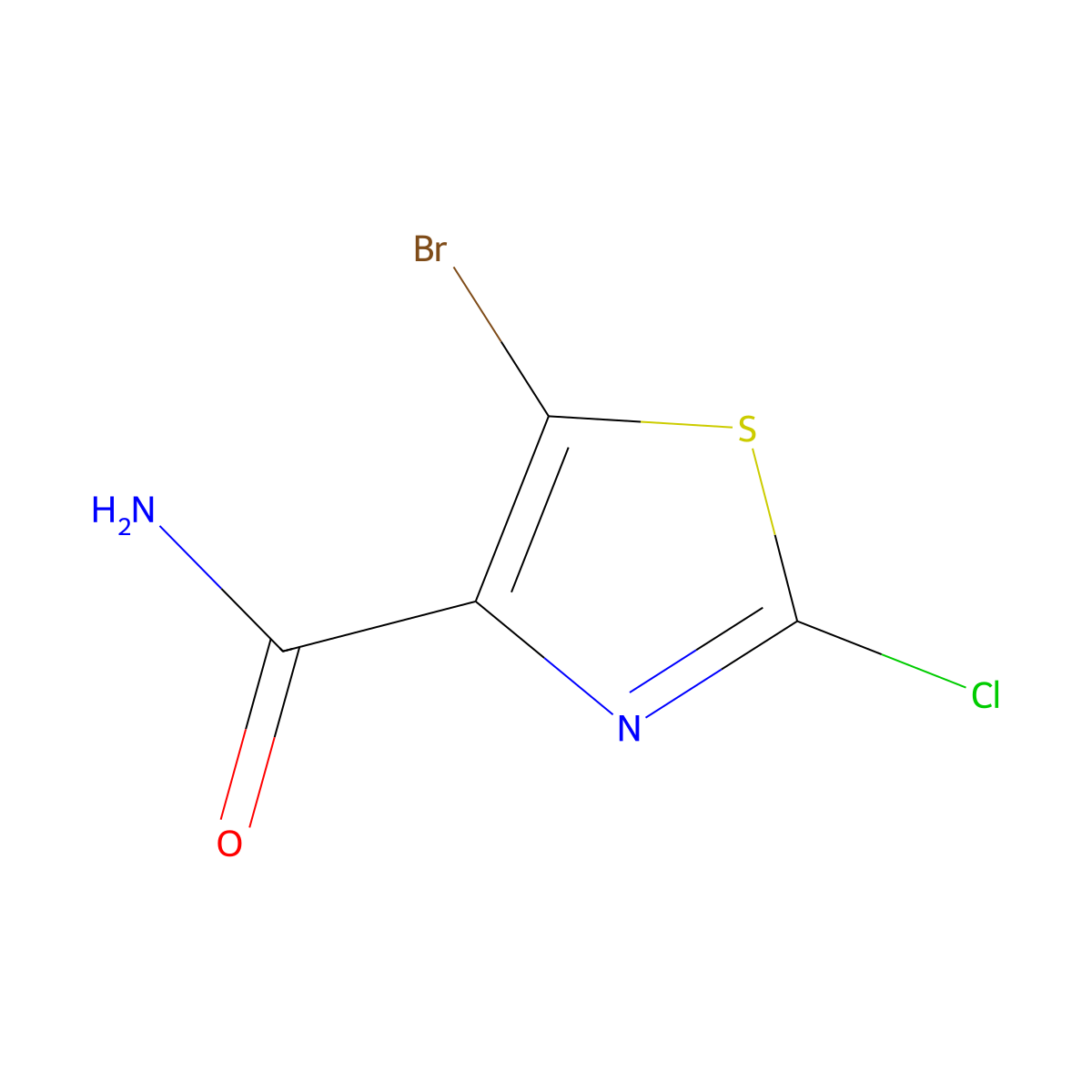 5-Bromo-2-chloro-1,3-thiazole-4-carboxamide molecular structure, CAS 1204297-34-6