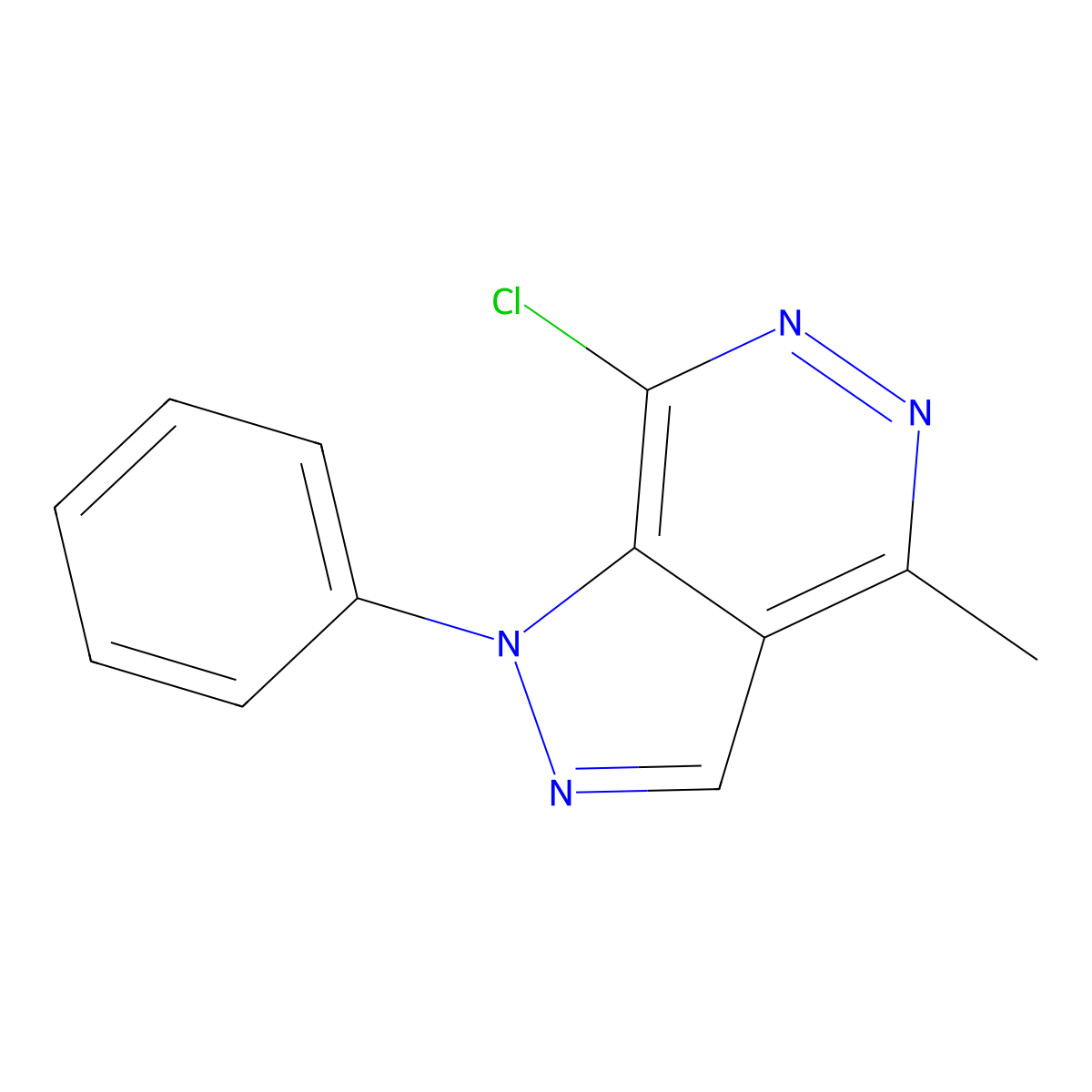 7-chloro-4-methyl-1-phenyl-1H-pyrazolo[3,4-d]pyridazine molecular structure, CAS 1204297-37-9