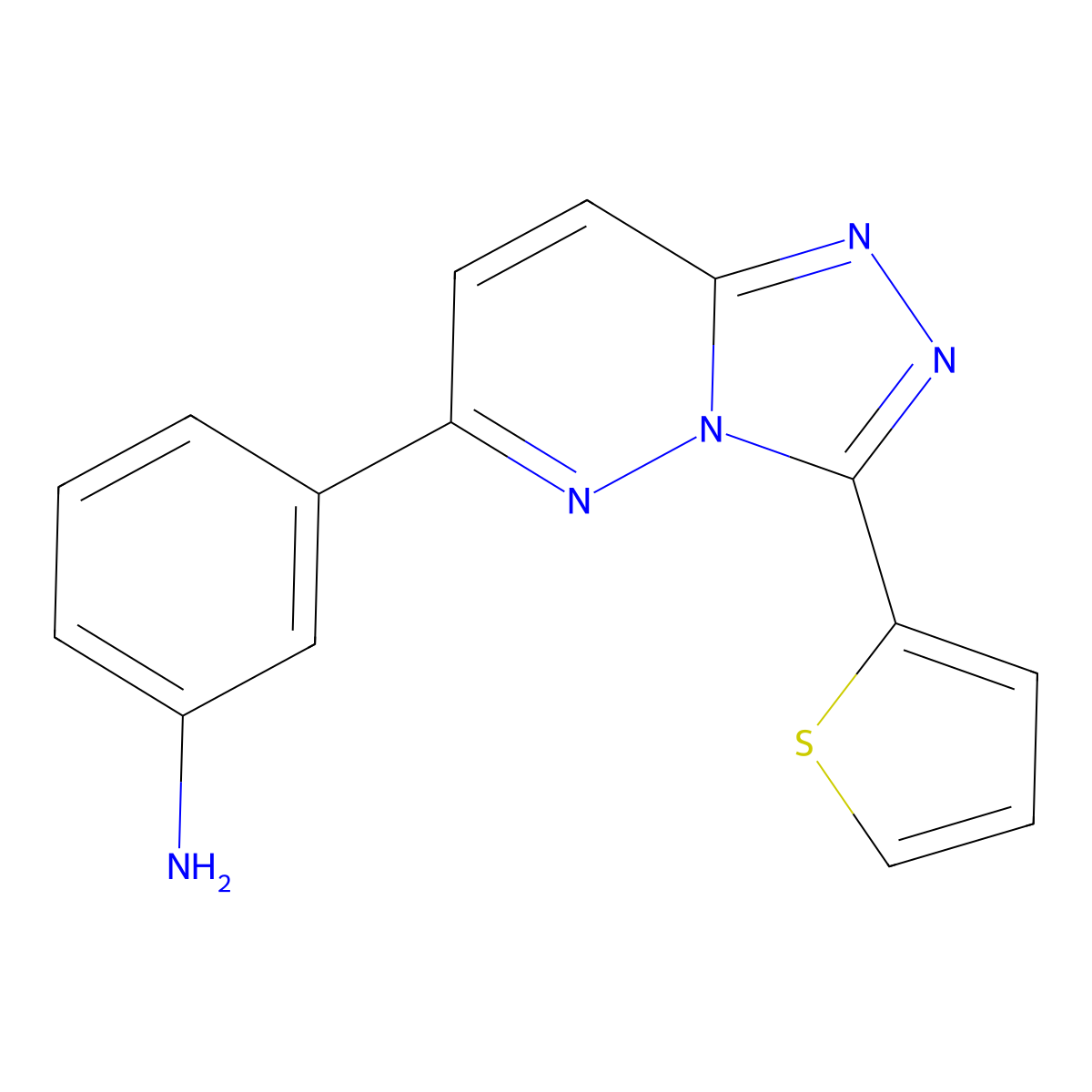 {3-[3-(2-Thienyl)[1,2,4]triazolo[4,3-b]pyridazin-6-yl]phenyl}amine molecular structure, CAS 1204297-46-0