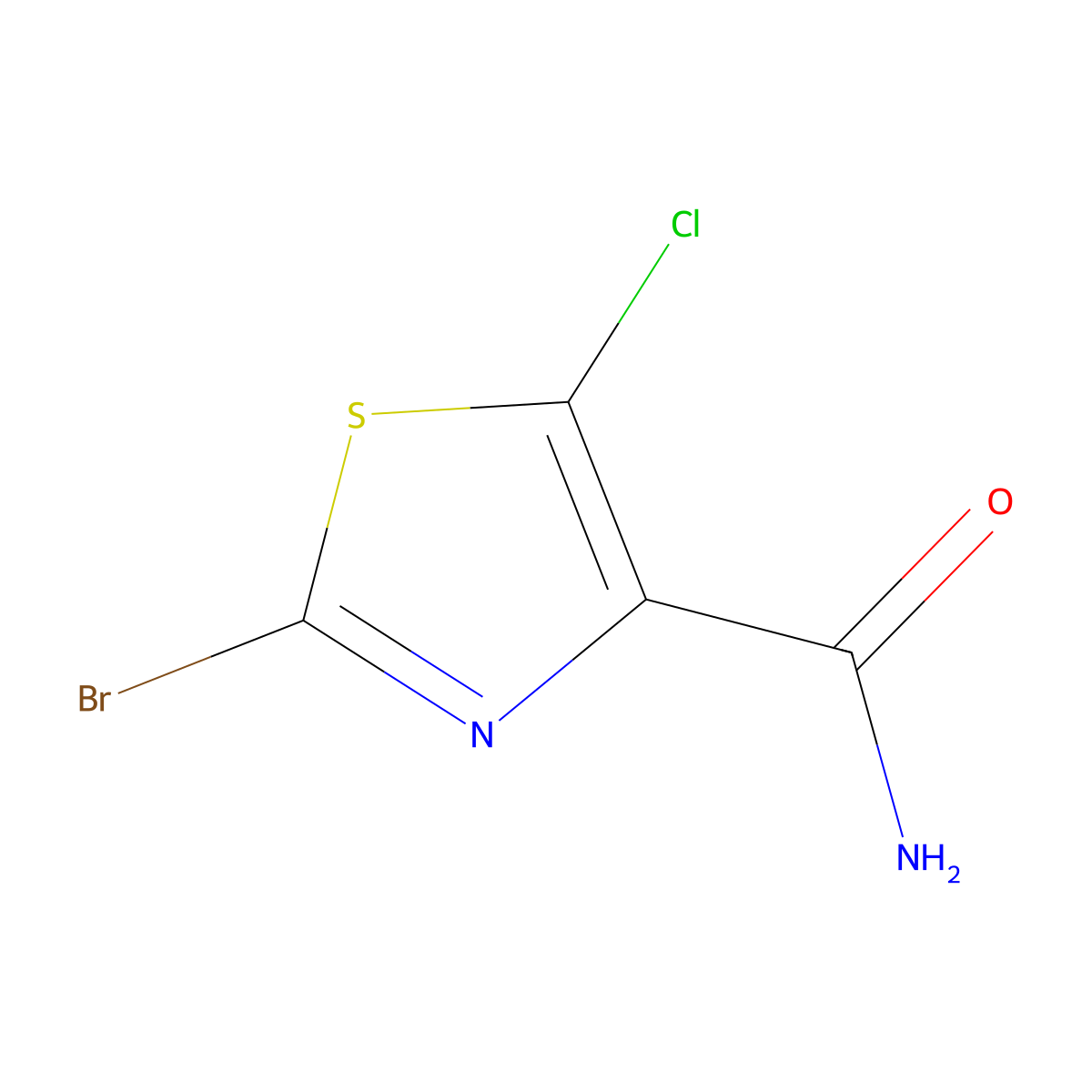 2-Bromo-5-chloro-1,3-thiazole-4-carboxamide molecular structure, CAS 1204297-48-2