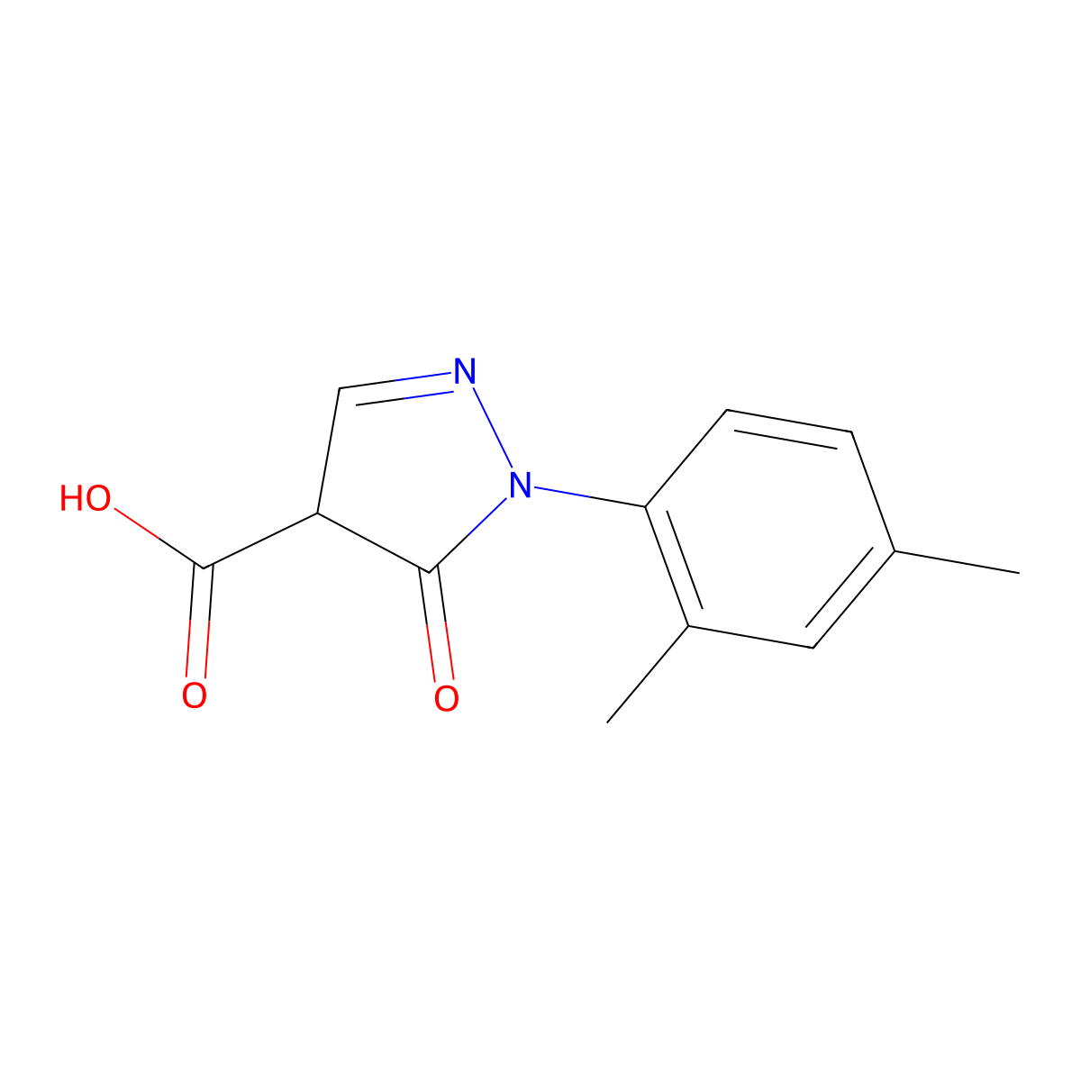 1-(2,4-dimethylphenyl)-5-oxo-4,5-dihydro-1H-pyrazole-4-carboxylic acid molecular structure, CAS 1204297-52-8