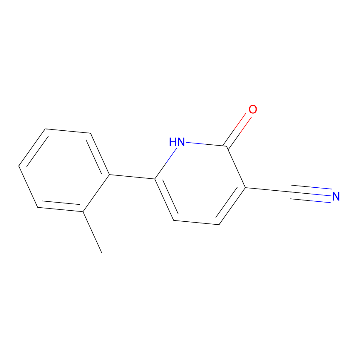 6-(2-Methylphenyl)-2-oxo-1,2-dihydropyridine-3-carbonitrile molecular structure, CAS 1204297-65-3