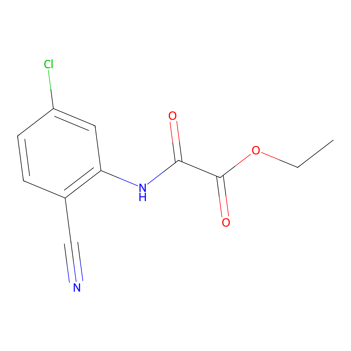 Ethyl 2-((5-chloro-2-cyanophenyl)amino)-2-oxoacetate molecular structure, CAS 1204297-66-4