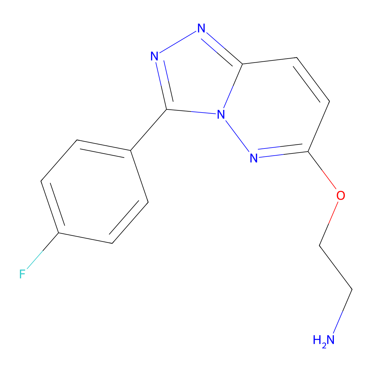 (2-{[3-(4-Fluorophenyl)[1,2,4]triazolo[4,3-b]pyridazin-6-yl]oxy}ethyl)amine molecular structure, CAS 1204297-70-0