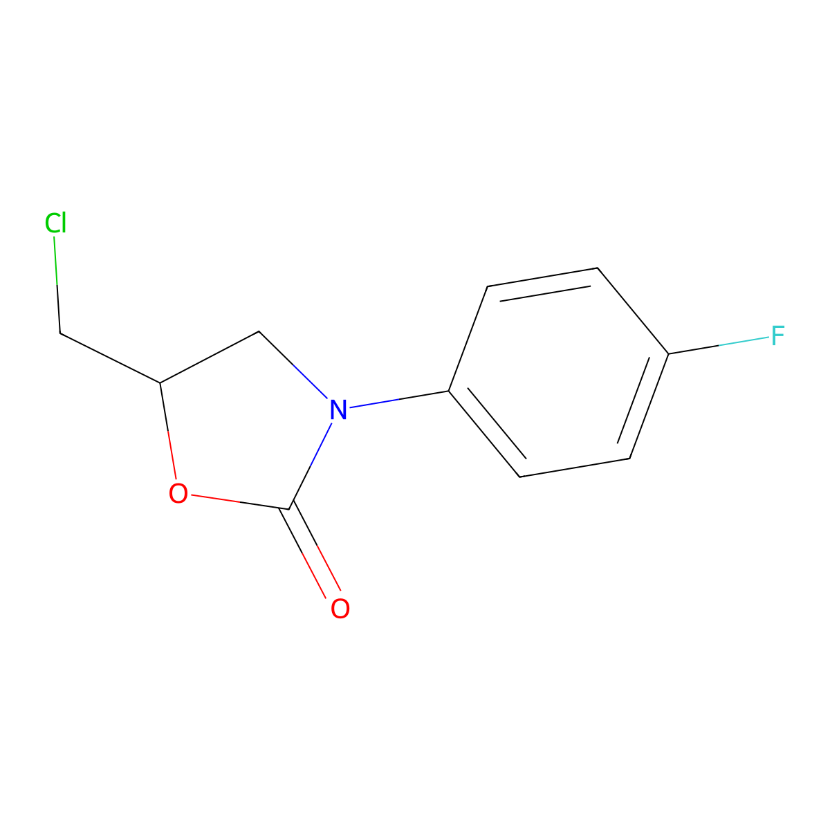 5-(Chloromethyl)-3-(4-fluorophenyl)-1,3-oxazolidin-2-one molecular structure, CAS 1204297-74-4