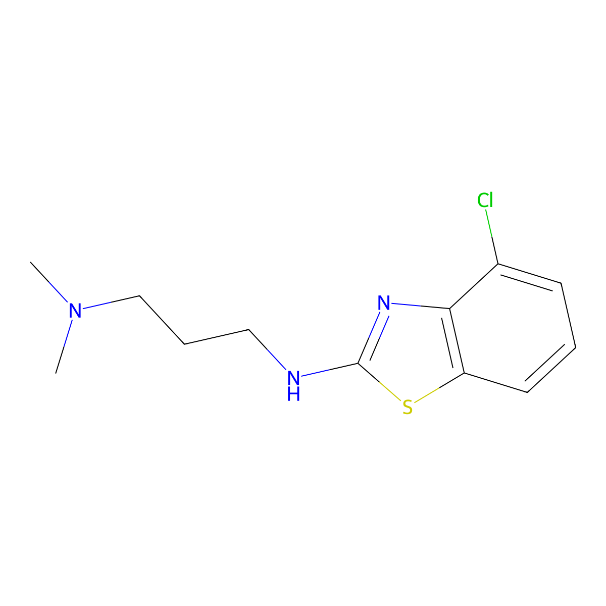 N'-(4-chloro-1,3-benzothiazol-2-yl)-N,N-dimethylpropane-1,3-diamine molecular structure, CAS 1204297-79-9