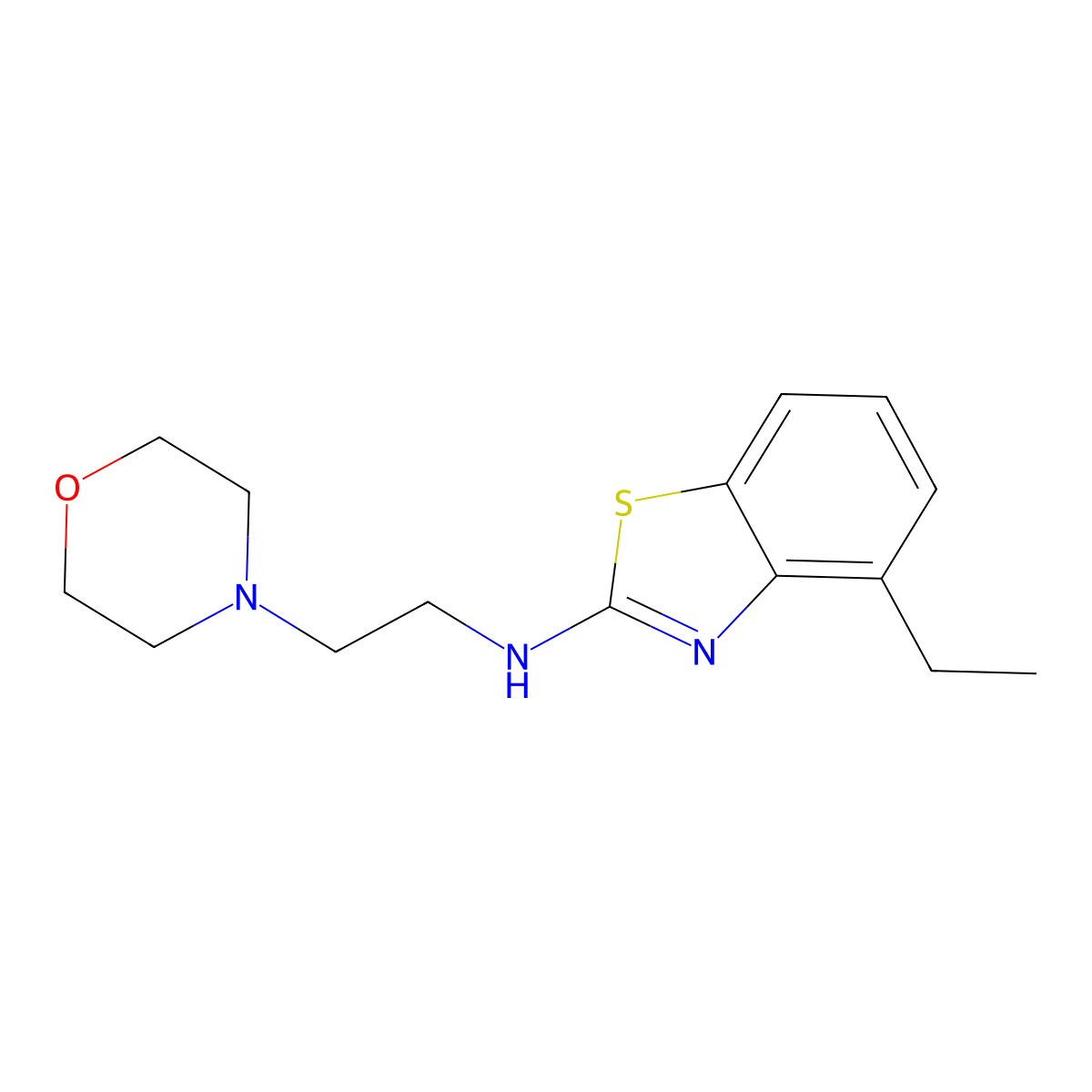 4-ethyl-N-(2-morpholin-4-ylethyl)-1,3-benzothiazol-2-amine molecular structure, CAS 1204297-86-8