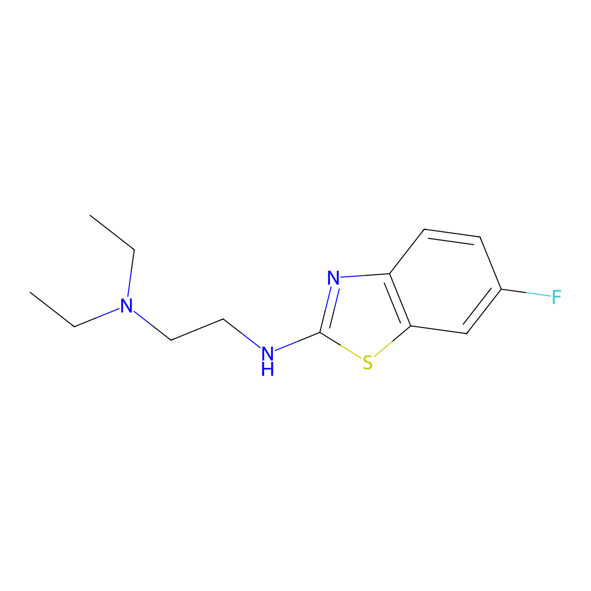 N,N-diethyl-N'-(6-fluoro-1,3-benzothiazol-2-yl)ethane-1,2-diamine molecular structure, CAS 1204297-89-1