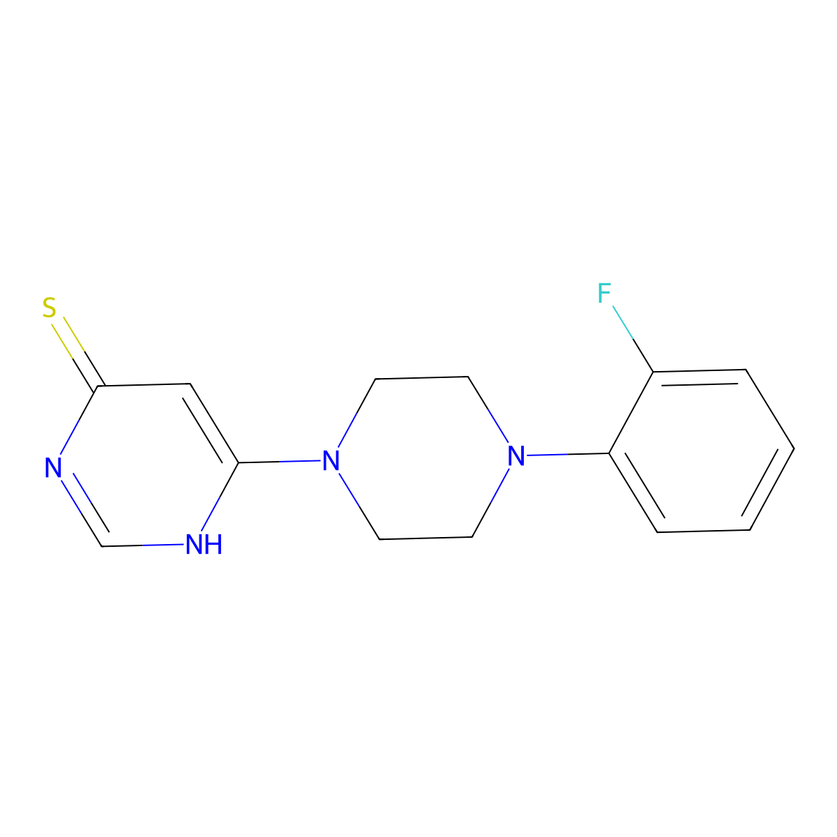 6-[4-(2-Fluorophenyl)piperazin-1-yl]pyrimidine-4-thiol molecular structure, CAS 1204298-00-9