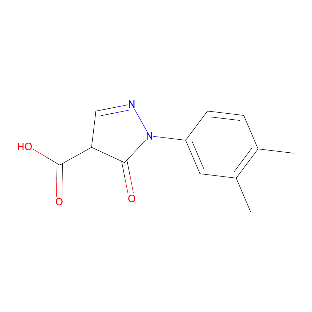 1-(3,4-dimethylphenyl)-5-oxo-4,5-dihydro-1H-pyrazole-4-carboxylic acid molecular structure, CAS 1204298-03-2