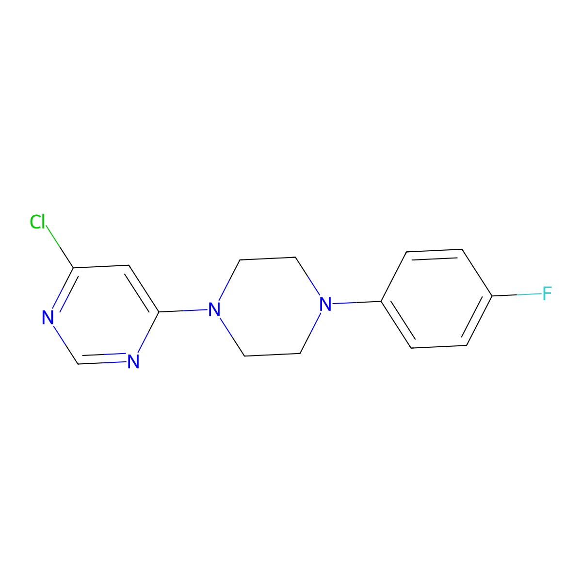 4-Chloro-6-[4-(4-fluorophenyl)piperazin-1-yl]pyrimidine molecular structure, CAS 1204298-18-9
