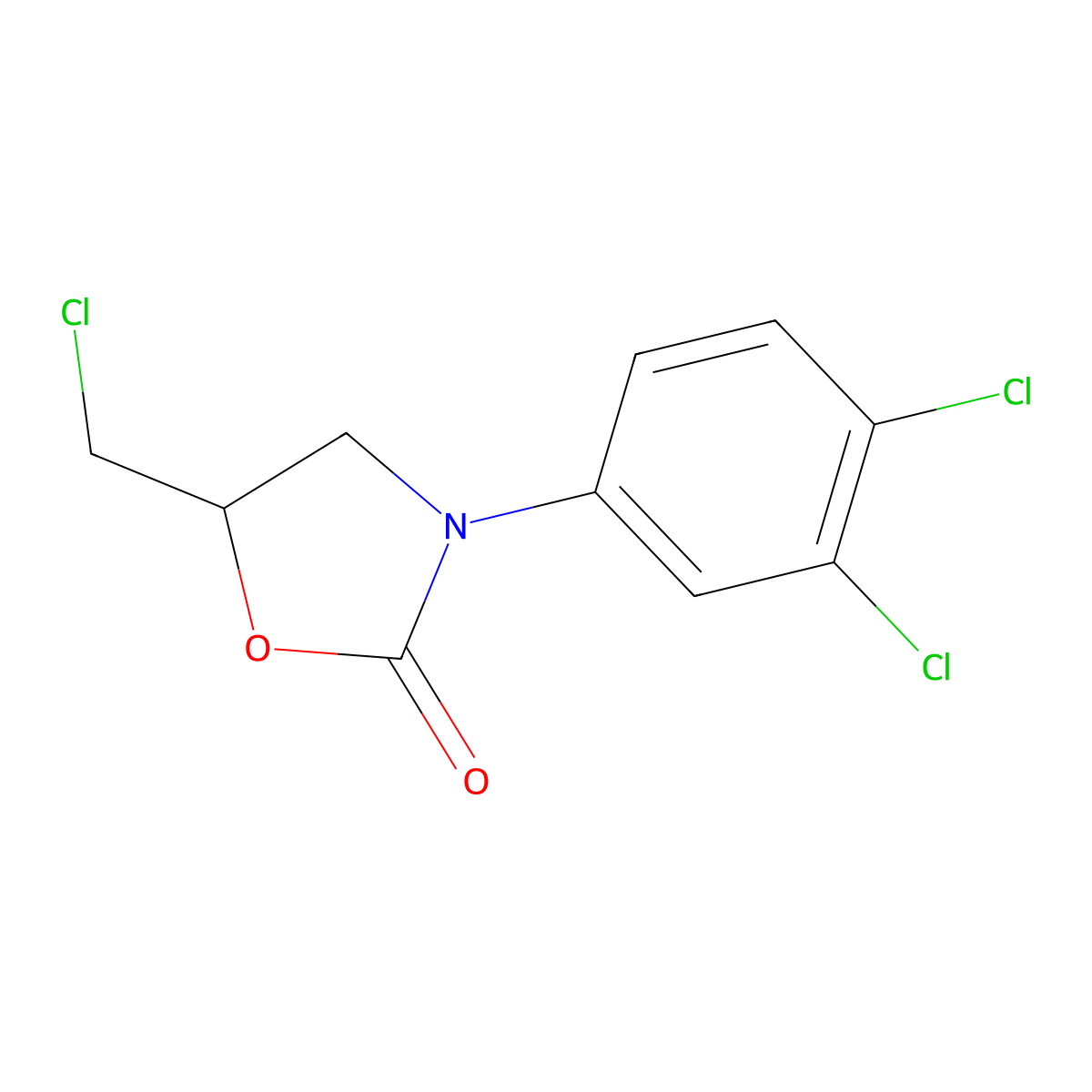 5-(Chloromethyl)-3-(3,4-dichlorophenyl)-1,3-oxazolidin-2-one molecular structure, CAS 1204298-22-5