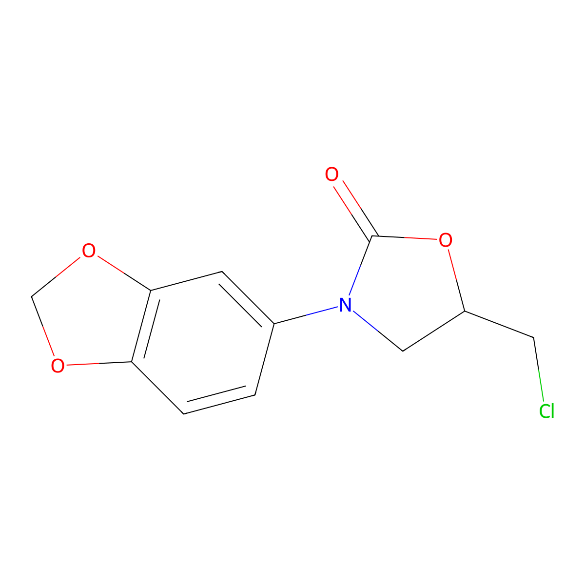 3-(1,3-Benzodioxol-5-yl)-5-(chloromethyl)-1,3-oxazolidin-2-one molecular structure, CAS 1204298-23-6