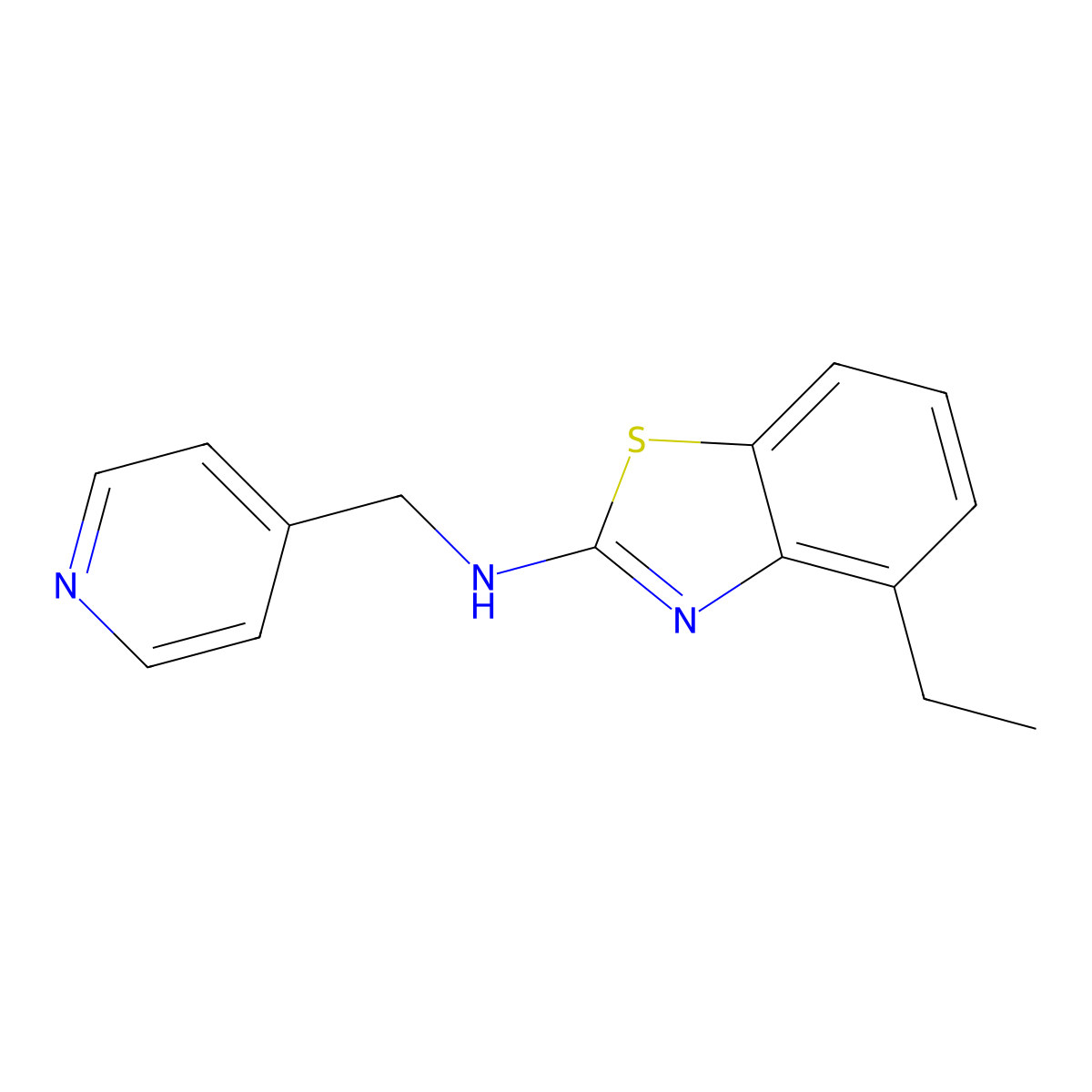 4-ethyl-N-(pyridin-4-ylmethyl)-1,3-benzothiazol-2-amine molecular structure, CAS 1204298-25-8