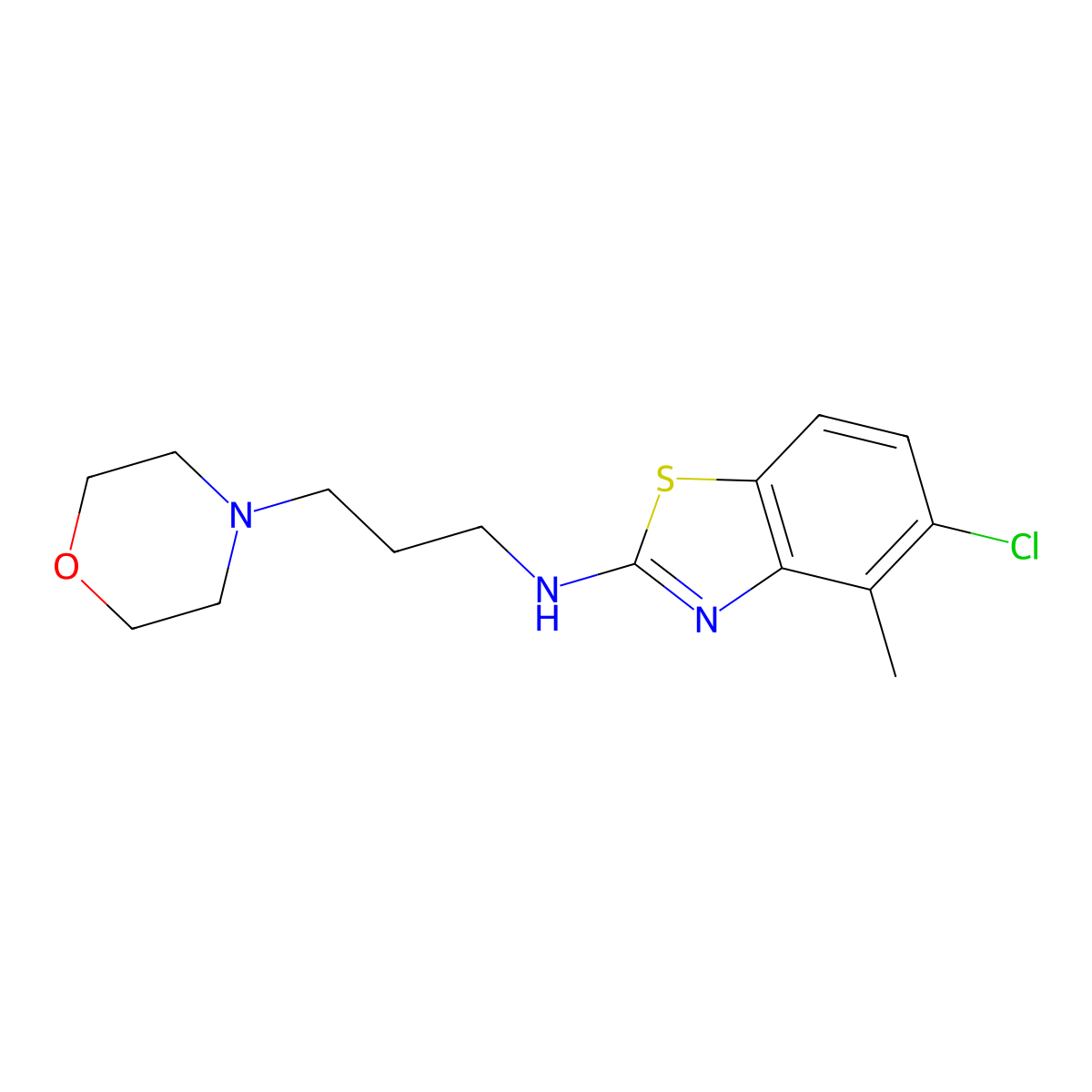 5-chloro-4-methyl-N-(3-morpholinopropyl)benzo[d]thiazol-2-amine molecular structure, CAS 1204298-26-9