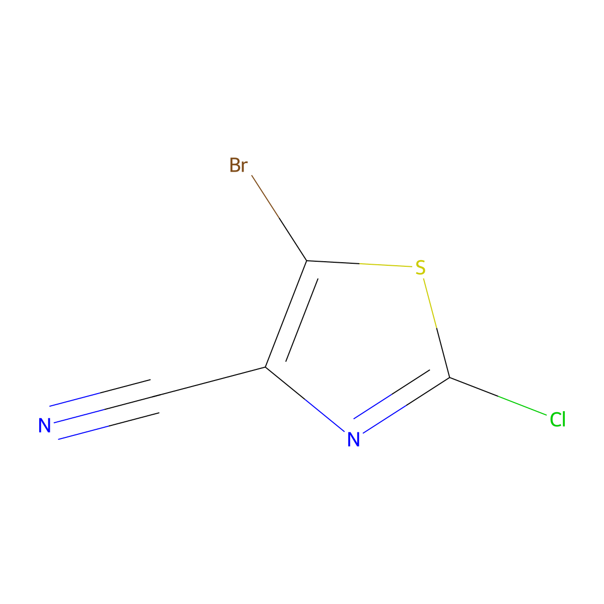 5-Bromo-2-chloro-1,3-thiazole-4-carbonitrile molecular structure, CAS 1204298-27-0