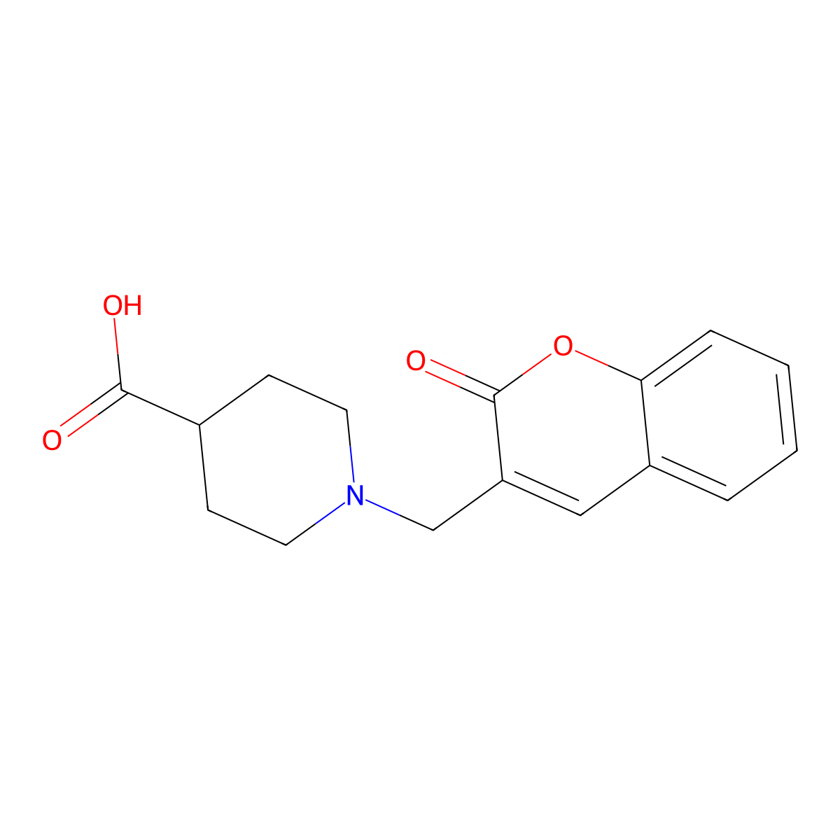 1-[(2-oxo-2H-chromen-3-yl)methyl]piperidine-4-carboxylic acid molecular structure, CAS 1204298-28-1