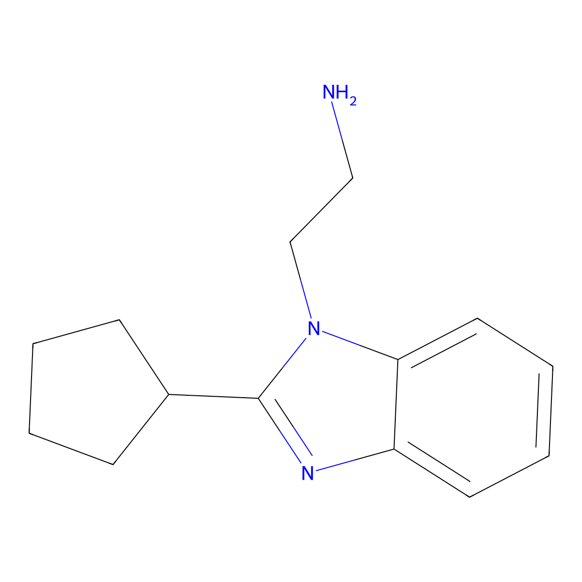2-(2-cyclopentyl-1H-1,3-benzodiazol-1-yl)ethan-1-amine molecular structure, CAS 1204298-29-2