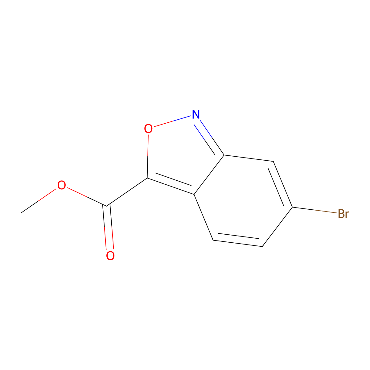 Methyl 6-bromo-2,1-benzoxazole-3-carboxylate molecular structure, CAS 1204298-31-6