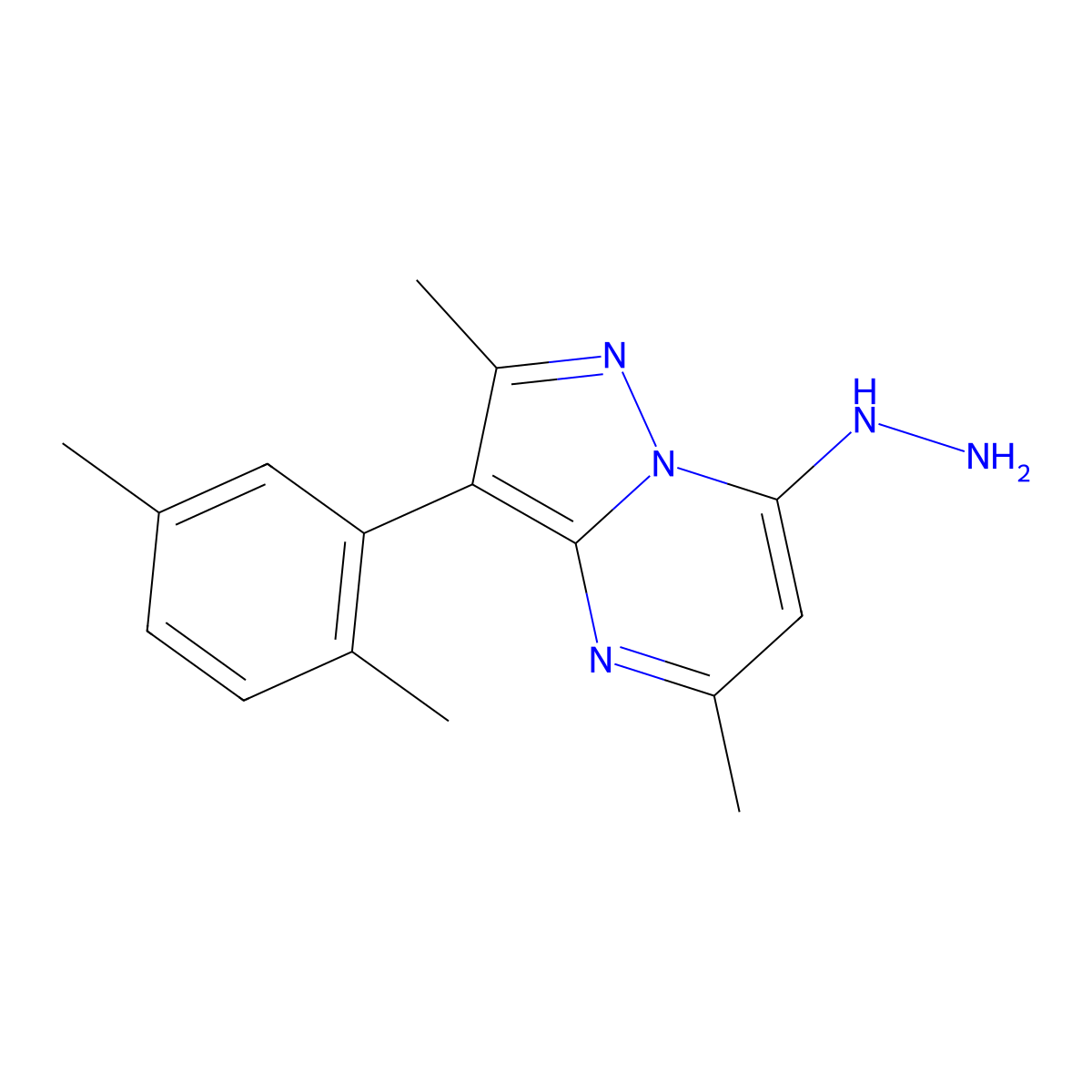 3-(2,5-Dimethylphenyl)-7-hydrazino-2,5-dimethylpyrazolo[1,5-a]pyrimidine molecular structure, CAS 1204298-40-7