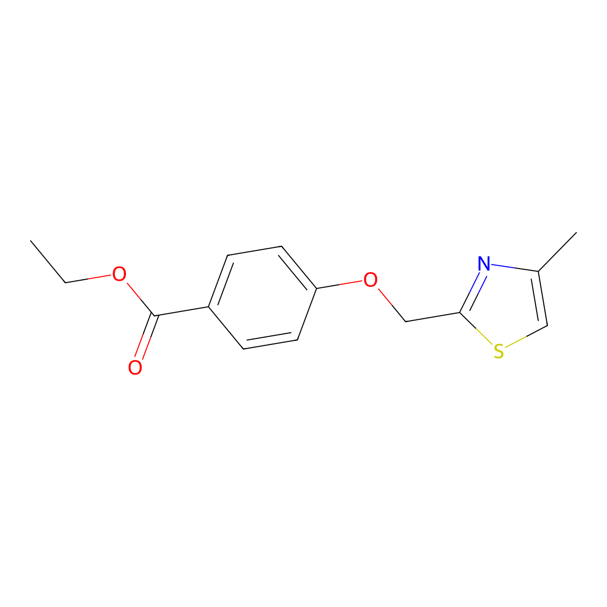 Ethyl 4-[(4-methyl-1,3-thiazol-2-yl)methoxy]benzoate molecular structure, CAS 1204298-44-1